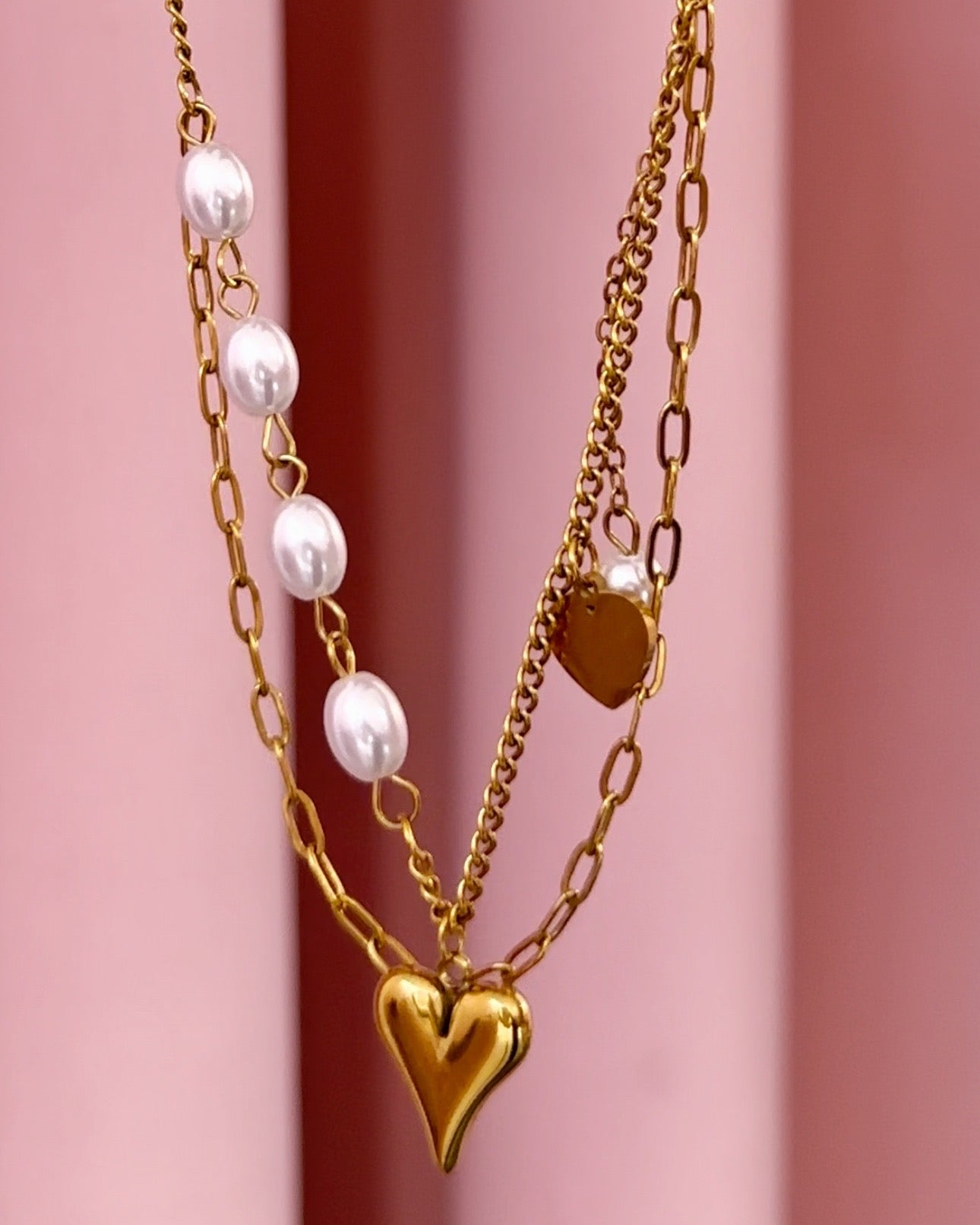 Cadena Perla Corazón