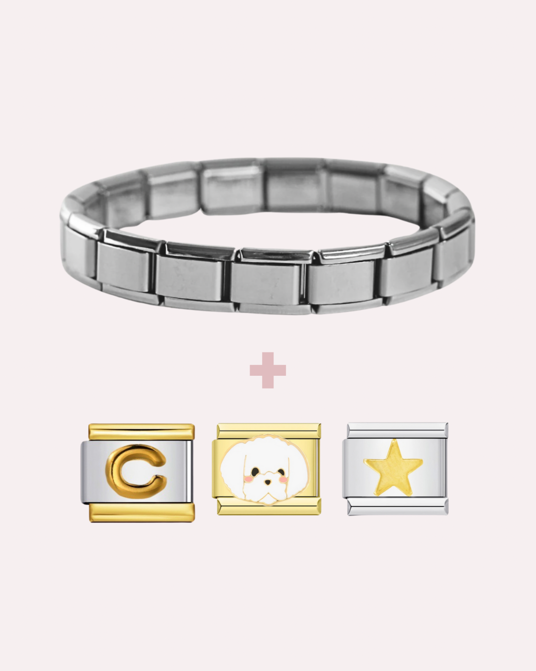 Brazalete italiano + 3 charms