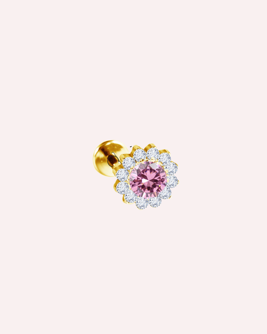 Piercing Titanio Flor rosa