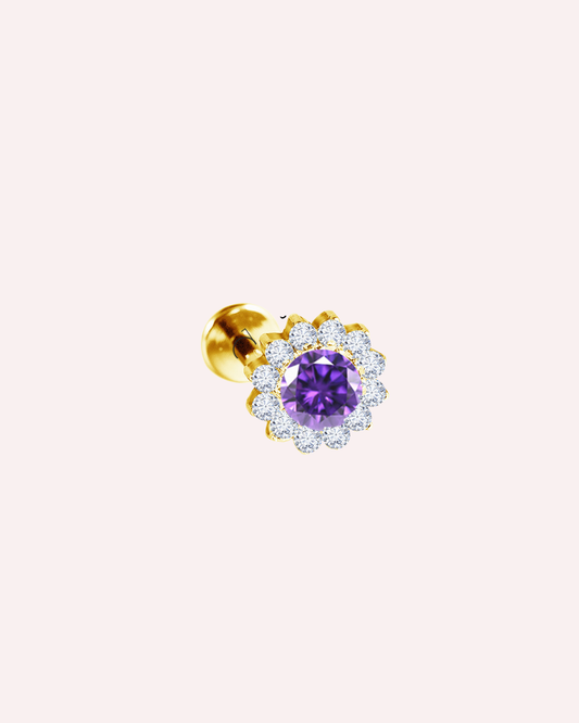 Piercing Titanio Flor lila