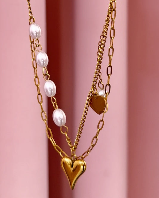 Cadena Perla Corazón