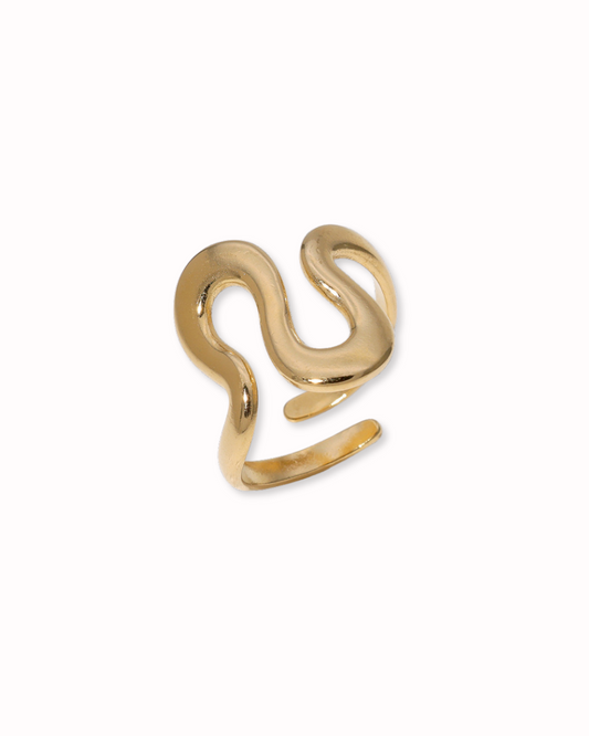 Anillo wavy gold